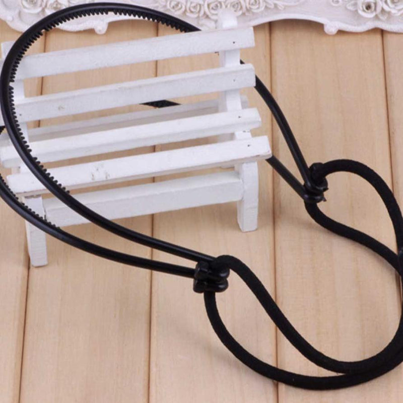 Fashion Black Headbands Double Root Hair Elastic Headband Hair Band Basic Adjustable Style Card Handmade Elastic Headband Hair