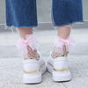 2017 Fashion New Ruffle Fishnet Ankle High Socks Women Girl Pricness Mesh Lace Socks Bow Knot Fish Net Short Socks