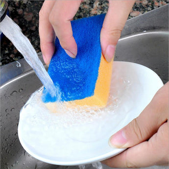 2016 New 10PCS Cleaning Sponges Mixed Color Cleaning Towel Kitchen Washing Polishing Cloth
