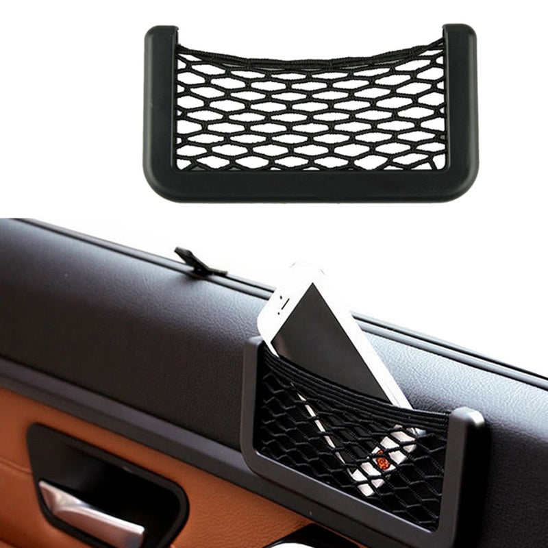 Super Deal 2016 15X8cm Automotive Bag With Adhesive Visor Car Net Organizer Pockets Net Free Shipping 01