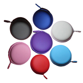 Colourful Portable Mini Round Hard Storage Case Bag for Earphone Headphone SD TF Cards #RJ16