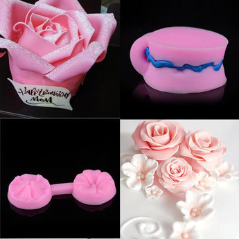 New Silicone 3D Rose Flower Fondant Cake Chocolate Sugarcraft Mould Mold Tools
