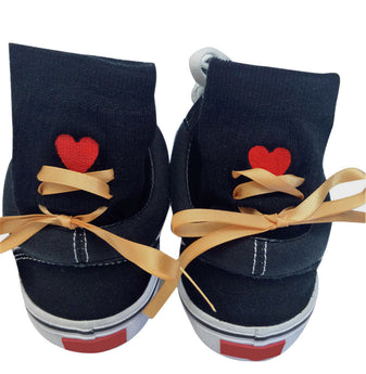 2017 Fashion New Designed  Love Embroidery Socks Women Cotton Straps Socks Floor Heap Socks with Champagne Bandage