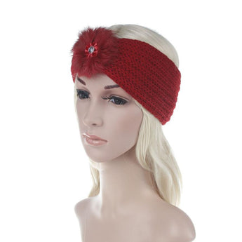 Hairband Women Hair ball Knitting Headband Elastic Handmade Keep Warm Hair Band Turban Hair Accessories for women