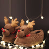 Unisex Plush Cotton Home Slippers Winter Warm Indoor Christmas Slippers Shoes