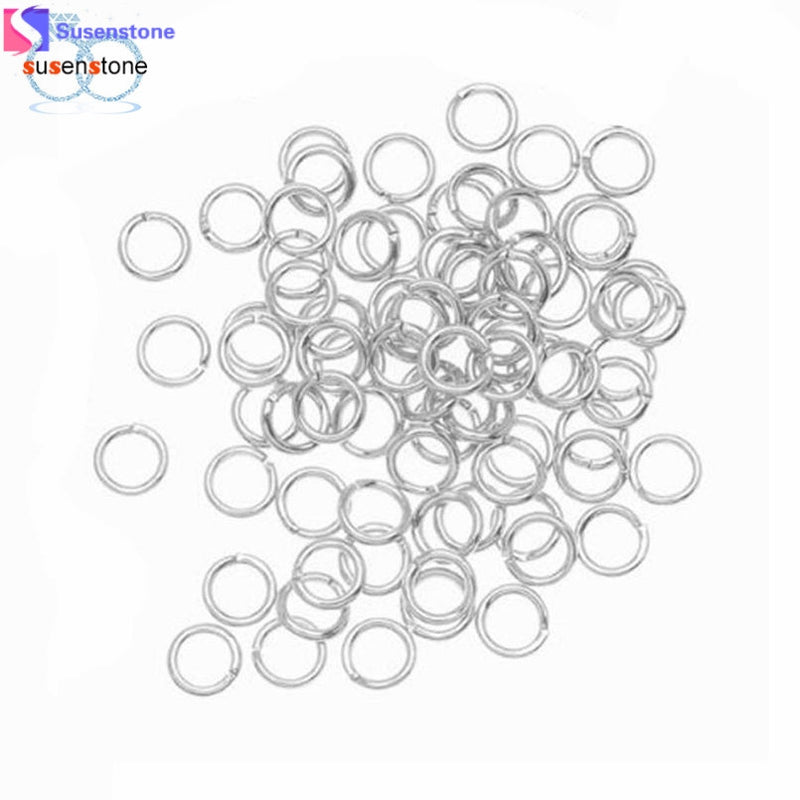 SUSENSTONE 100PCS 4mm Open Jump Rings 21-Gauge DIY Jewelry
