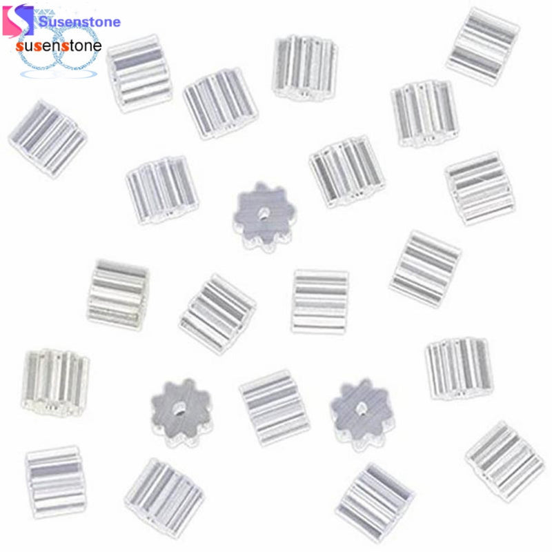 SUSENSTONE 100 Piece Clear Clutch Earring Safety Backs For Fish Hook Earrings