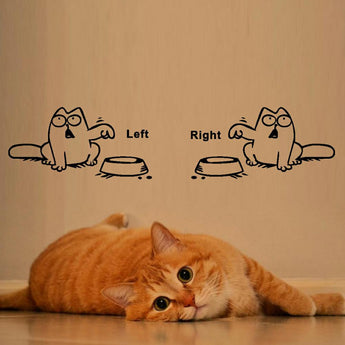 Left Right Newest DIY Funny Cat Need Food Home Decoration