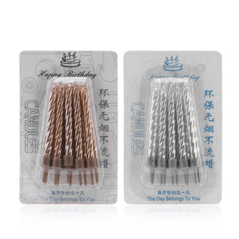 ABEDOE 10PCS Silver/Gold Thread Candle Birthday Party and Festival Supplies Lovely Birthday Candles for Kitchen Baking Gifts