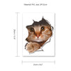 LemonBest 3D Cats Wall Toilet Stickers Hole View Vivid Dogs Bathroom Room