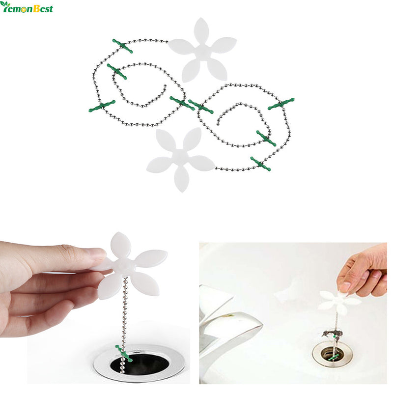 2Pcs 45CM Chain Scalable Sewer Cleaner Cleaning Hook Pipeline Dredge Sink Toilet To Clear Attempts To Prevent