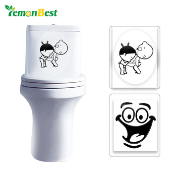 LemonBest 1pcs Bathroom Wall Stickers Toilet Home Decoration Waterproof Wall Decals For Toilet Sticker Decorative Home Decor