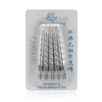 LemonBest 10PCS Silver/Gold Thread Candle Birthday Party and Festival Supplies Lovely Birthday Candles for Kitchen Baking Gifts