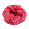 Autumn Winter Girls Boys Fashion Cotton Scarf Smiling Face Five-pointed Stars Printed Kids Warm Neckerchief
