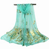Women Lady Multi-color Peacock Flower Scarf Long Soft Wrap Shawl Stole Pashmina