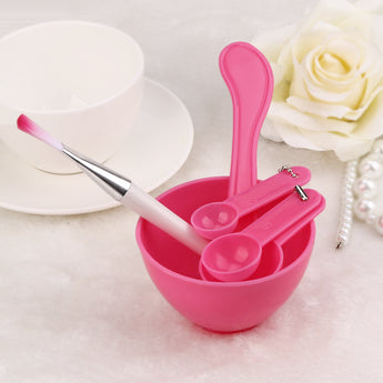 4 in 1 DIY Facial Mask Mixing Bowl Brush Spoon Stick Tool Face Care Set