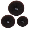 3 Pcs Sponge Women Hair Bun Ring Donut Shaper  Maker 3 Sizes Coffee