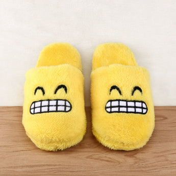 Unisex Emoji Cute Cartoon Slippers Warm Cozy Soft Stuffed Household Indoor Shoes