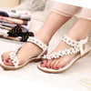 Summer Bohemia Sweet Beaded Sandals Clip Toe Sandals Beach Shoes