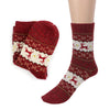 Cute Christmas Deer Design Casual Knit Wool Socks Warm Winter Mens Women