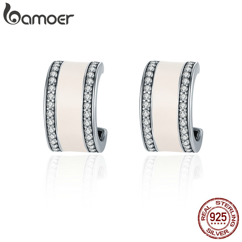 BAMOER 100% 925 Sterling Silver Pink Radiant