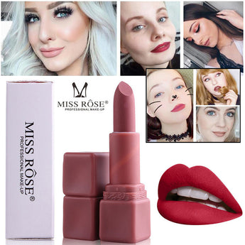 MISS ROSE Lipstick Matt Waterproof Long Lasting Lip Cosmetic Beauty Makeup
