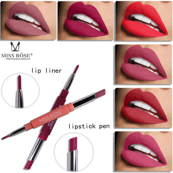 MISS ROSE Double-end Lasting Lipliner Waterproof Lip Liner Stick Pencil 8 Color
