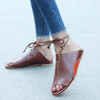 Women Flat-Bottomed Roman Sandals Open Ankle Flat Straps Platform Wedges Shoes