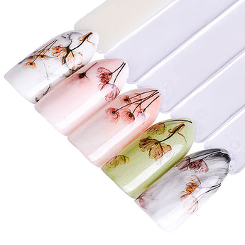 Colorful Nail Decals Self-adhesive Pure Fresh Flower Women Kids Decals Décor Minx Nail
