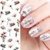 Colorful Nail Decals Self-adhesive Pure Fresh Flower Women Kids Decals Décor Minx Nail