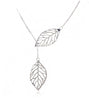 1PC Womens Girls Simple Metal Double Leaf Pendant Alloy Choker Necklace