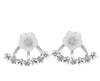 Crystal Studded Flower Ear Jacket Earrings