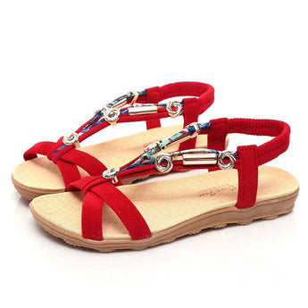 Women's Summer Sandals Shoes Peep-toe Low Shoes Roman Sandals Ladies Flip Flops