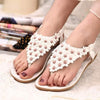 Summer Bohemia Sweet Beaded Sandals Clip Toe Sandals Beach Shoes