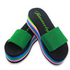 Women Rainbow Summer Non-Slip Sandals Female Beach Slippers