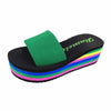 Women Rainbow Summer Non-Slip Sandals Female Beach Slippers