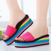 Women Rainbow Summer Non-Slip Sandals Female Beach Slippers