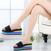 Women Rainbow Summer Non-Slip Sandals Female Beach Slippers