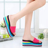 Women Rainbow Summer Non-Slip Sandals Female Beach Slippers