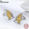 BAMOER 100% 925 Sterling Silver Dancing Butterfly Yellow