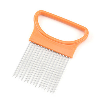 Easy Cut Onion Holder Fork Stainless Steel +Plastic Vegetable Slicer Tomato Cutter Metal Meat Needle Kitchen Accessories