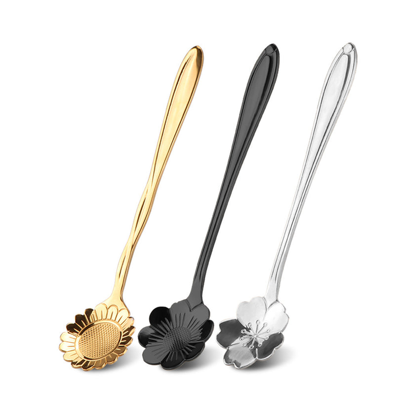 1PC Stainless Steel Spoon Creative Tableware Flower Coffee Spoon Stirring Sugar/Stir Bar/Tea Spoon Kitchen Gadget Christmas Gift