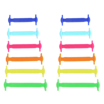 Set of 12pcs Children No Tie Silicone Elastic Shoelace Sneaker Shoe Laces