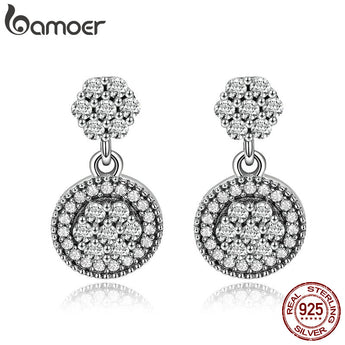 BAMOER 100% 925 Sterling Silver Radiant Elegance Round