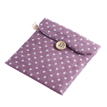 Women Girls Linen Sanitary Napkins Organizer Cute Polka Dot Menstrual Pouch Holder Case Secret Pouch